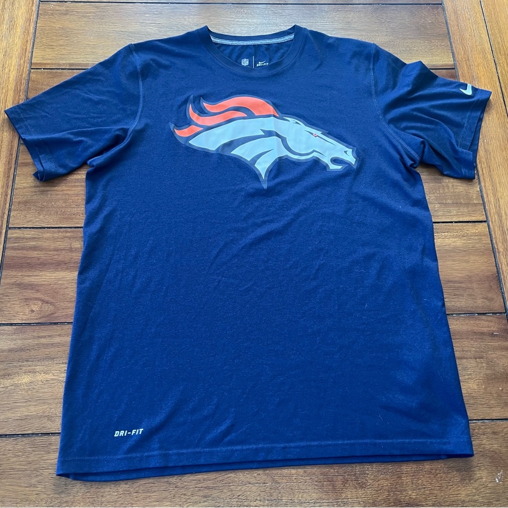 Nike Navy Denver Broncos Logo Dri-FIT Short Sleeve Tee